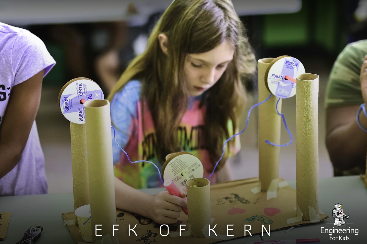 Kids having hands-on STEM fun at Engineering For Kids<sup>®</sup> of Kern