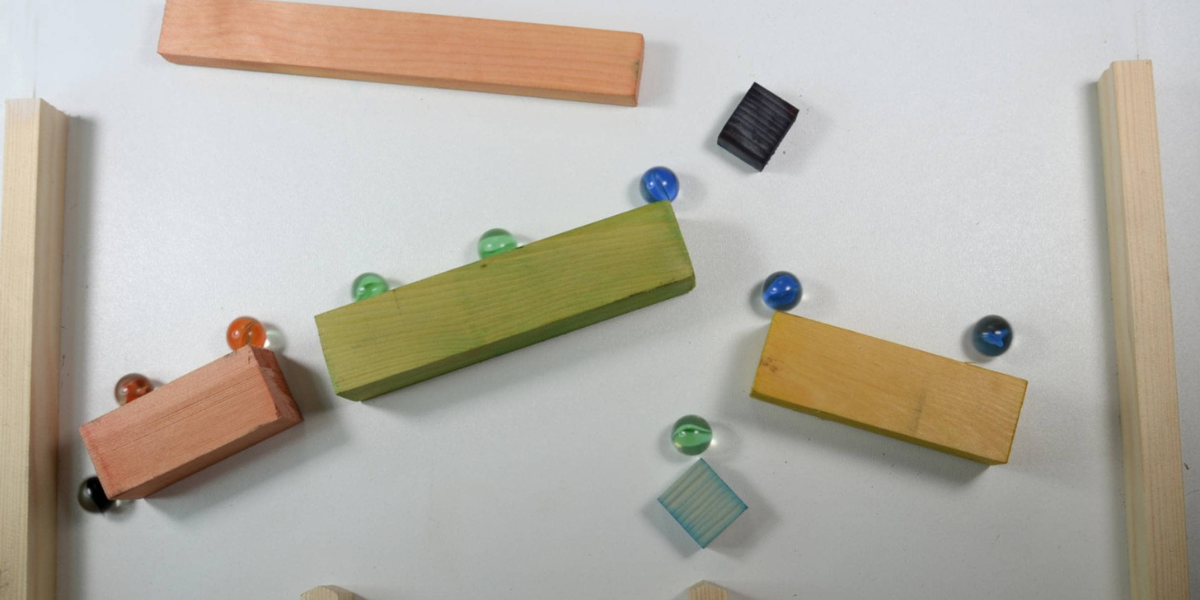 Classic marble run representing one of the featured science-based activities for kids and moms. This Mother's Day engineering project provides hours of educational entertainment while teaching physics principles and construction skills.
